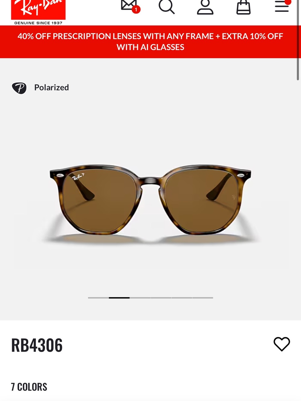Ray-Bans Brown RB4306 - Picture 4 of 5